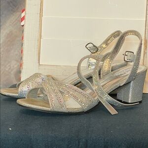 Valenti Franco Shimmering Silver Strappy Heels